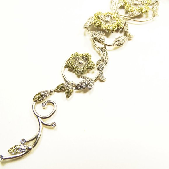 BURBERRY $1450 Half Daisy Drop & Stud Mismatched Earrings In Iris Yellow Crystal - Picture 7 of 11